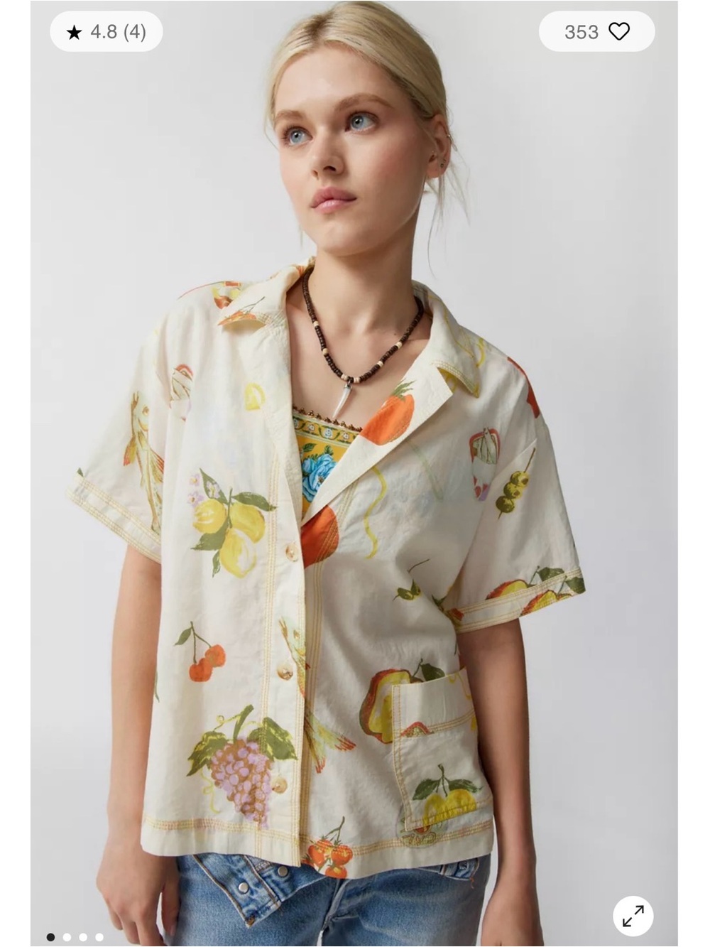 Urban Outfitters Kimchi Blue Lana Souvenir Button-Down Shirt